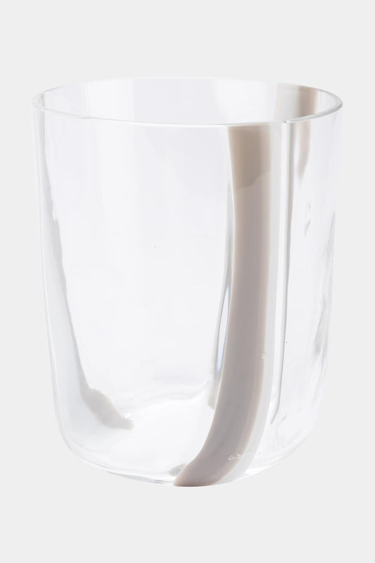 Carlo Moretti Verre en cristal gris et blanc "Bora" (Hauteur: 10.5 cm) - LECLAIREUR
