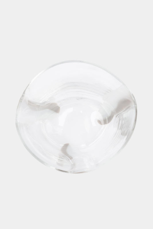Carlo Moretti Verre en cristal gris et blanc "Bora" (Hauteur: 10.5 cm) - LECLAIREUR