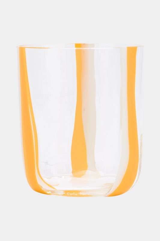 Carlo Moretti Orange and white crystal glass "Bora"