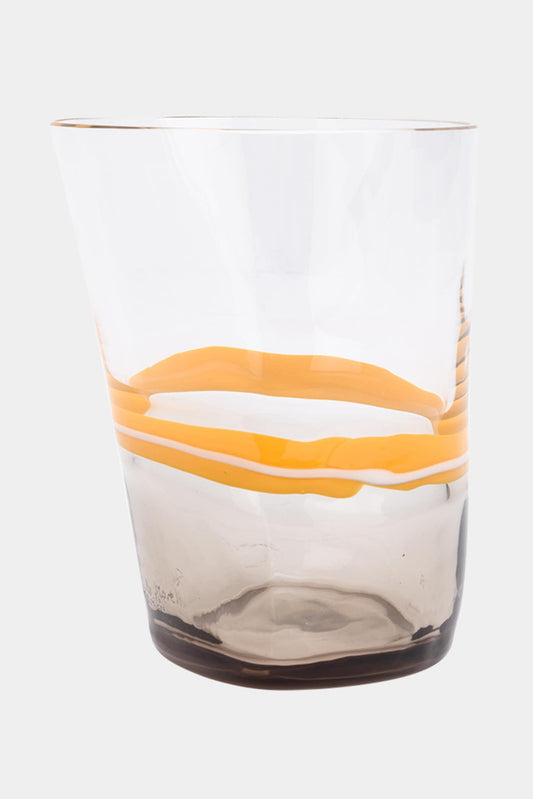 Carlo Moretti "Bora" orange and white crystal glass (Height: 10.5 cm)