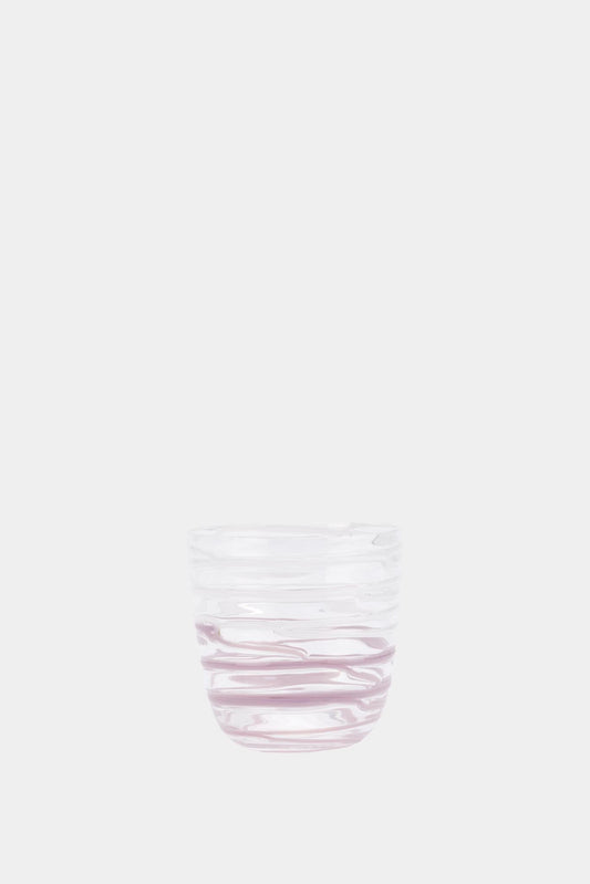 Carlo Moretti Verre en cristal rose et blanc "Diversi" (Hauteur: 9 cm) - LECLAIREUR