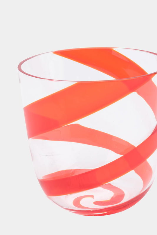 Carlo Moretti Verre en cristal rouge "Diversi" (Hauteur: 9 cm) - LECLAIREUR