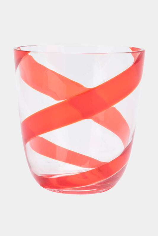 Carlo Moretti Verre en cristal rouge "Diversi" (Hauteur: 9 cm) - LECLAIREUR