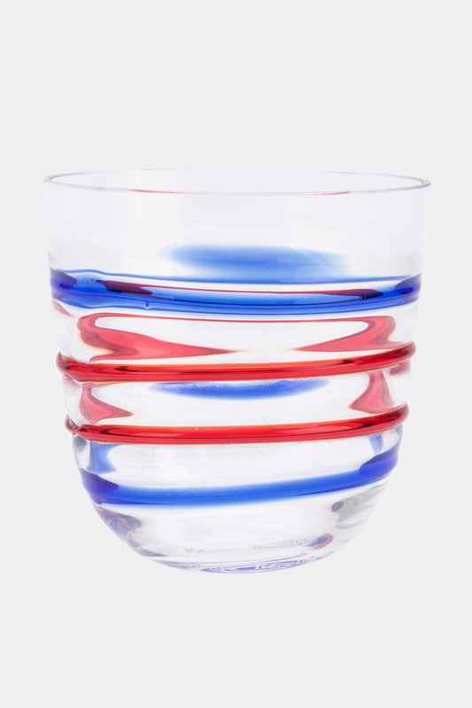 Carlo Moretti "Diversi" red and blue crystal glass (Height: 9 cm)