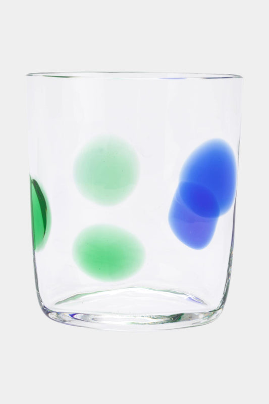Carlo Moretti "Bora" green and blue crystal glass (Height: 10.5 cm)