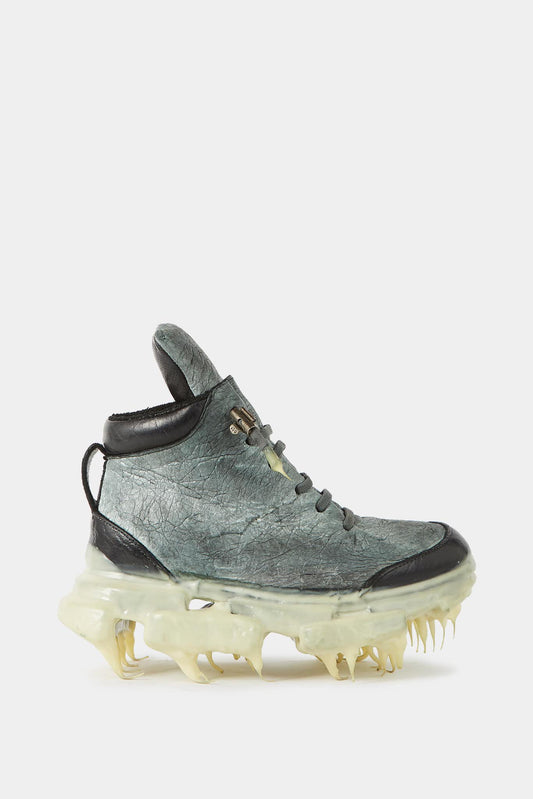 Carol Christian Poell Gray leather cracked sneakers