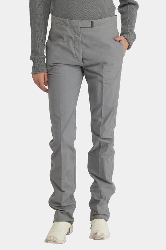 Carol Christian Poell Straight topstitched pants in taupe cotton