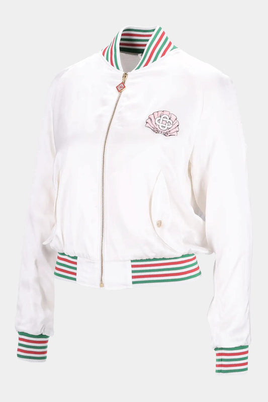 Casablanca Jacket "EMBLEM OF CYGNEE SOUVENIR" with satin effect