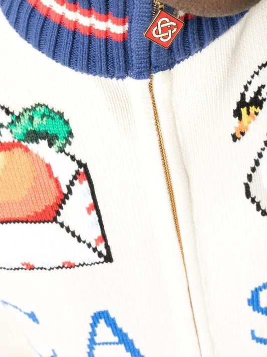 Casablanca Cardigan en maille intarsia à logo - LECLAIREUR