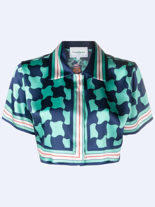 Casablanca Printed silk shirt "POOL TILE