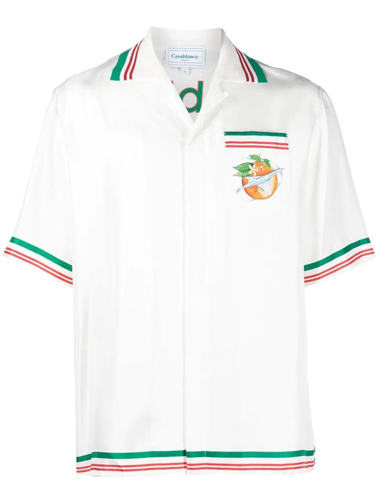 Casablanca "ORBITE DE L'ORANGE" silk shirt