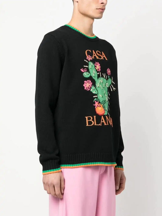 Casablanca Cactus intarsia sweater