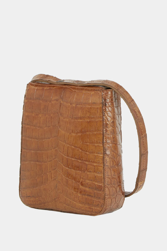 Cherevichkiotvichki Mini bag in brown crocodile leather