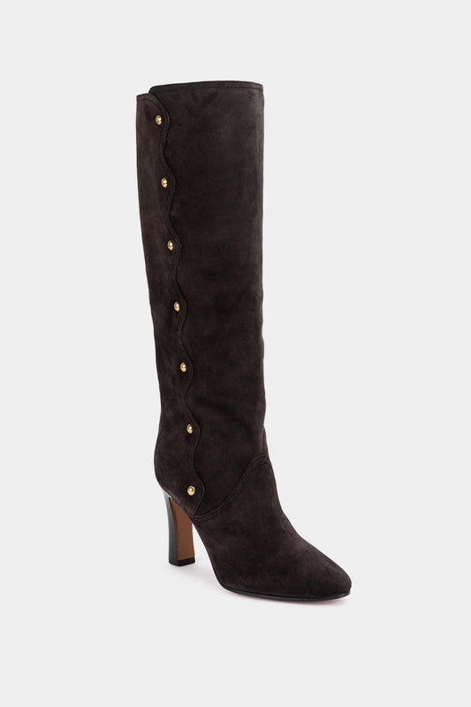 Chloé Black Leather Heeled Boots