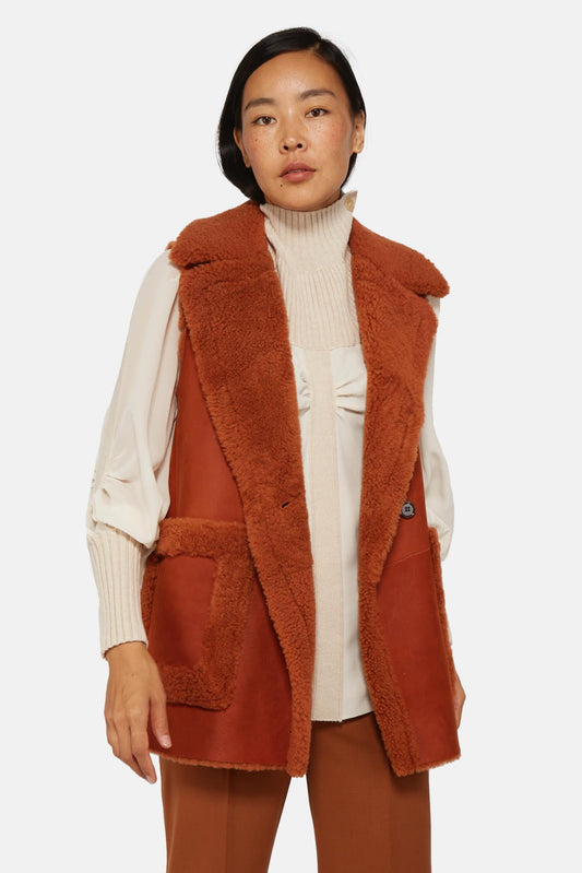 Chloé Orange leather vest