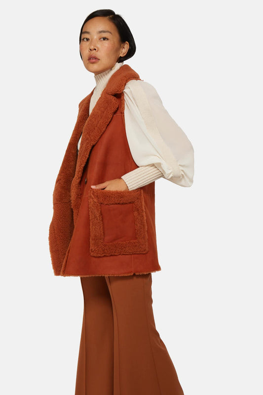 Chloé Orange leather vest