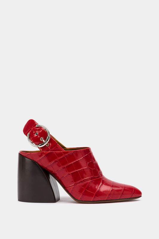 Chloe Mules with red heels "Wave"