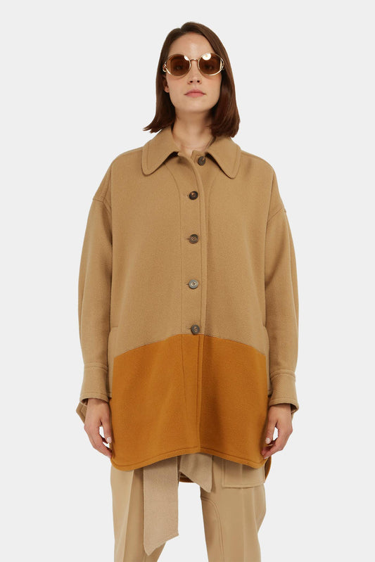 Chloé Light brown and orange virgin wool jacket