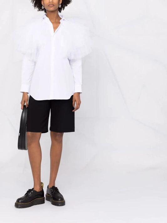 Like boys white shirt with tulle panels