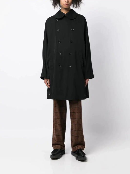 Comme Des Garçons Men's Plus Wool Coat with Crossed Buttonhole