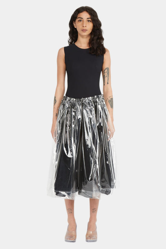 Mid-length skirt with layered design