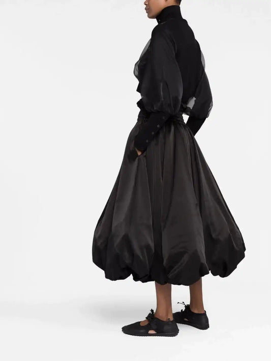 Comme des Garçons Black Kei Ninomiya Flared skirt with gathered waist
