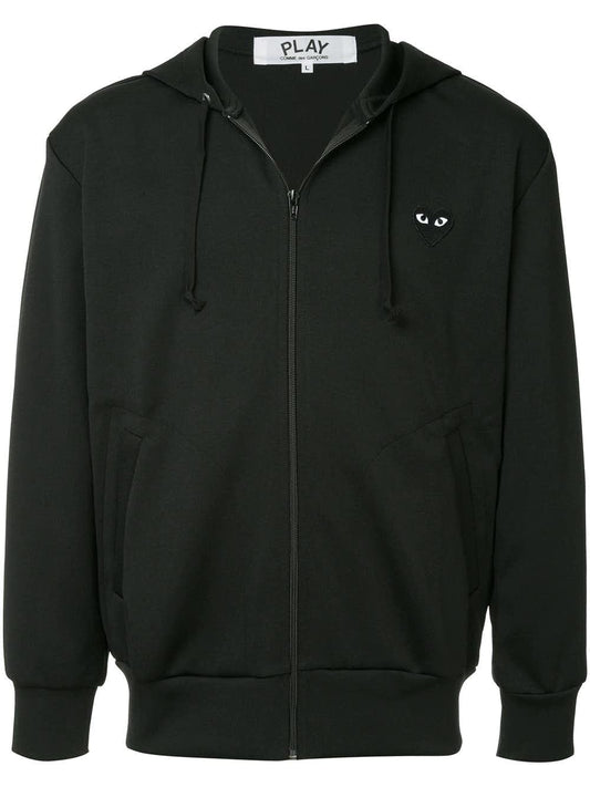 Comme Des Garçons Play Hoodie zipped with embroidered logo front & back