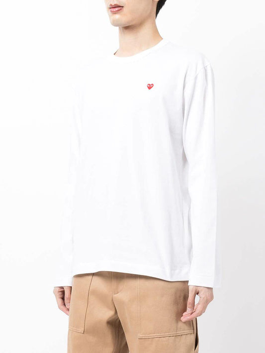 White cotton t-shirt with embroidered logo