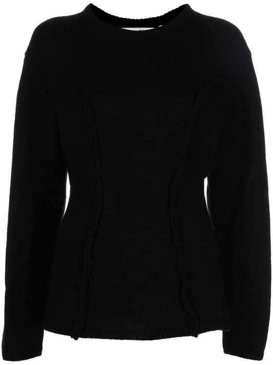 Comme Des Garçons Black wool sweater fitted at the waist