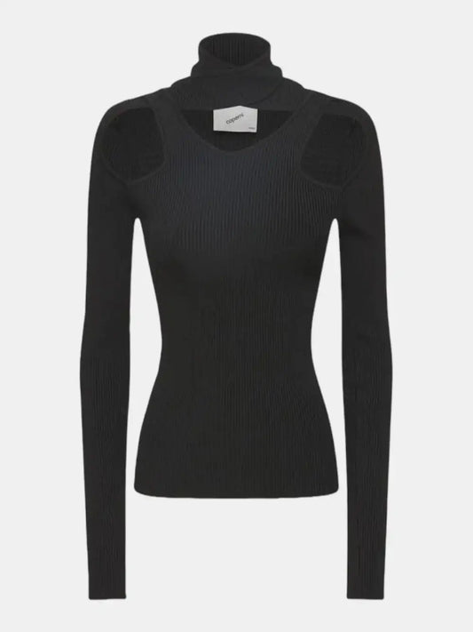 Coperni Cut-out knitted sweater black