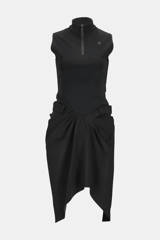 Coperni Asymmetrical dress with black stand-up collar