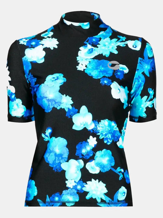 Coperni Floral top with high collar