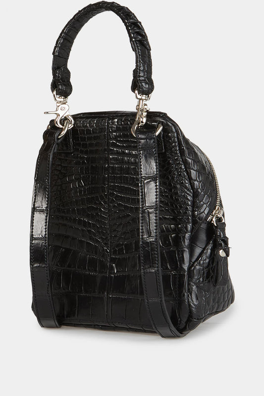Cornelian Taurus Black Crocodile Leather Shoulder Bag