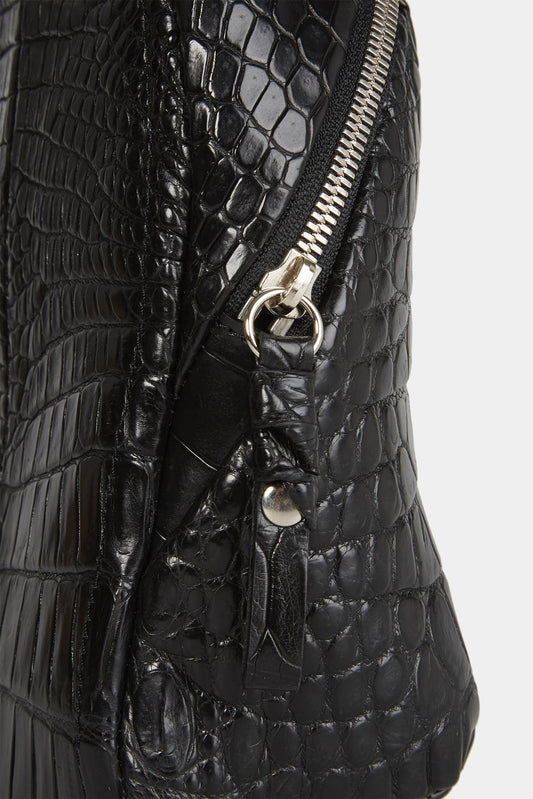 Cornelian Taurus  Sac à bandoulière en cuir de crocodile noir - LECLAIREUR
