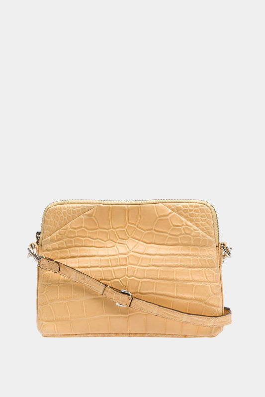 Cornelian Taurus Beige Crocodile Leather Shoulder Bag