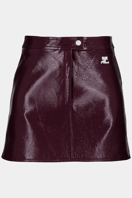 Courrèges "Vinyle" mini-skirt burgundy