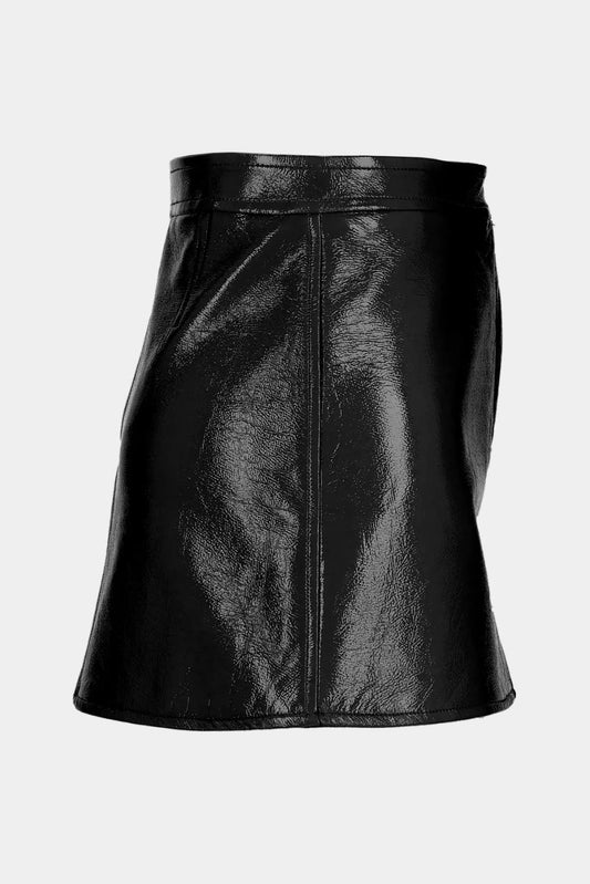 Courrèges Mini-jupe "Vinyle" noire - LECLAIREUR