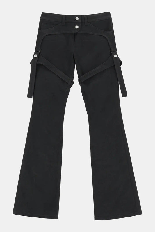 Courrèges Straight pants with black yoke
