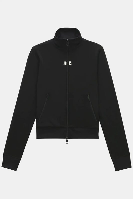 Courrèges Zipped sweatshirt with embroidered logo