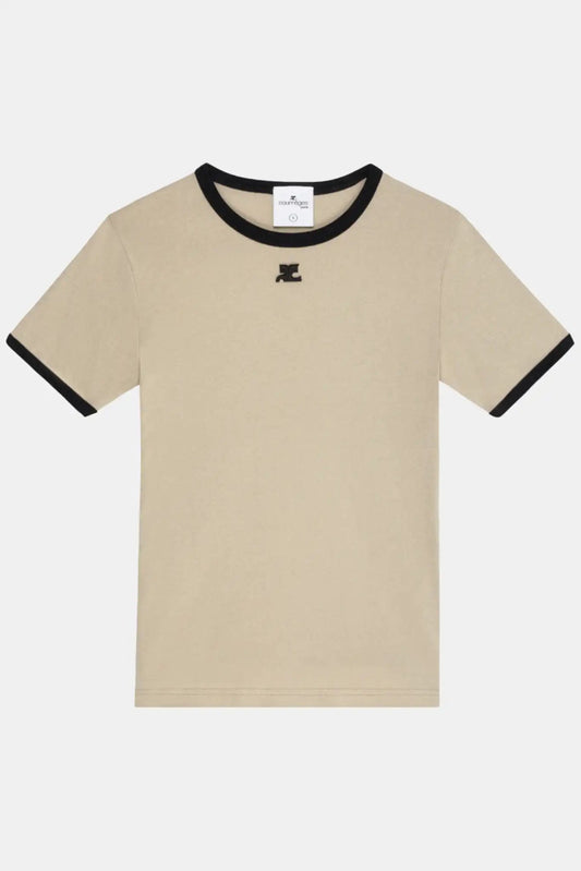 Courrèges T-shirt beige "BUMPY CONTRAST" - LECLAIREUR