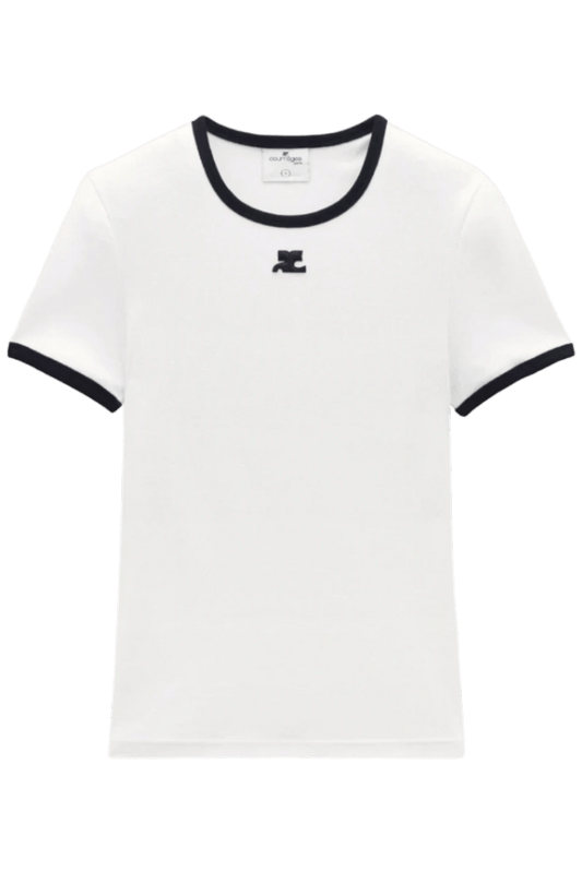 Courrèges "BUMPY CONTRAST" white T-shirt