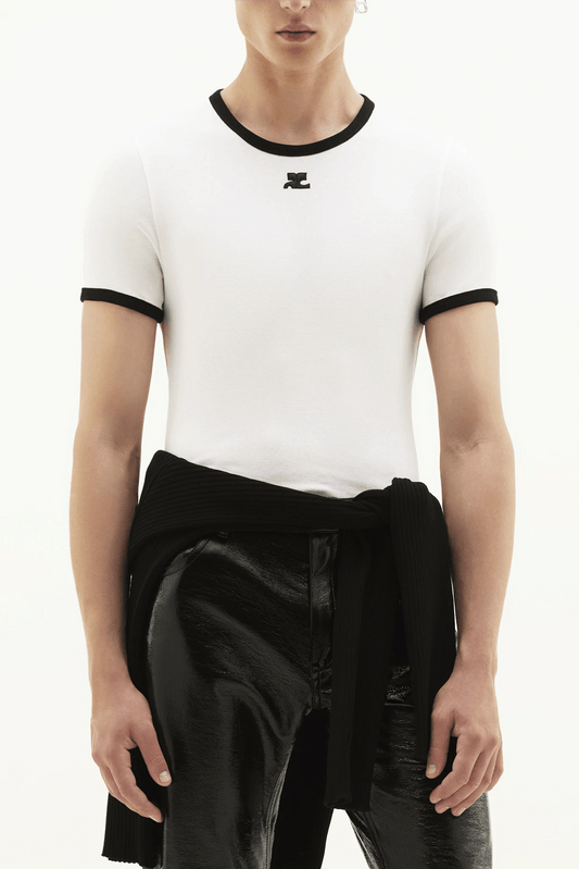 Courrèges "BUMPY CONTRAST" white T-shirt