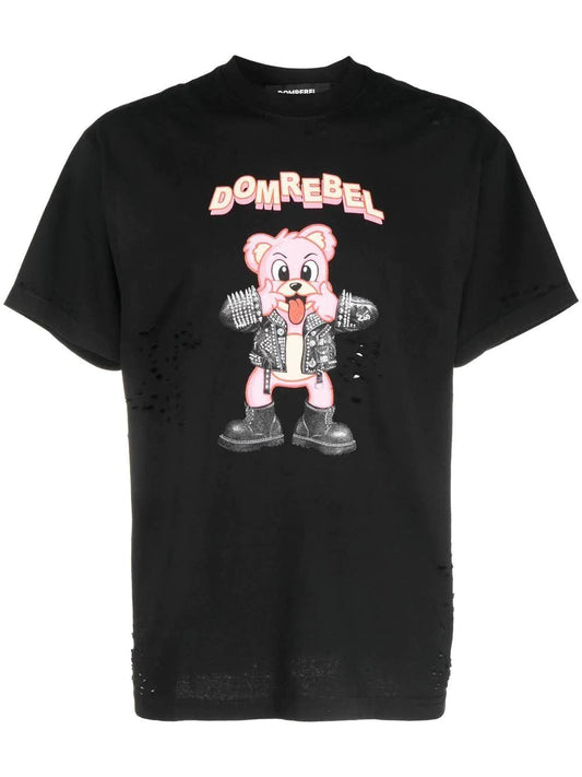 Dom Rebel "Blah Holes" black cotton T-shirt