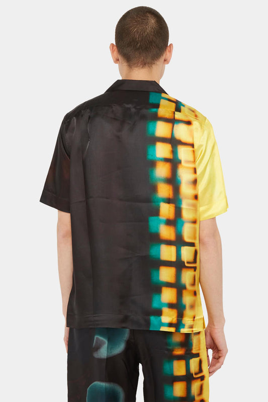 Dries Van Noten Chemise satiné à imprimé graphique coloré - LECLAIREUR