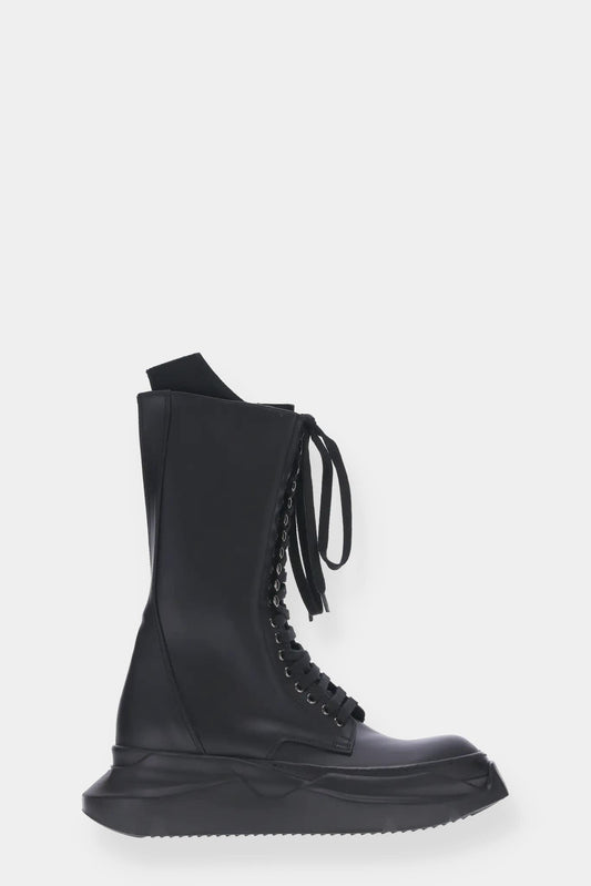 DRKSHDW "Army Abstract" black boots in black vegan leather