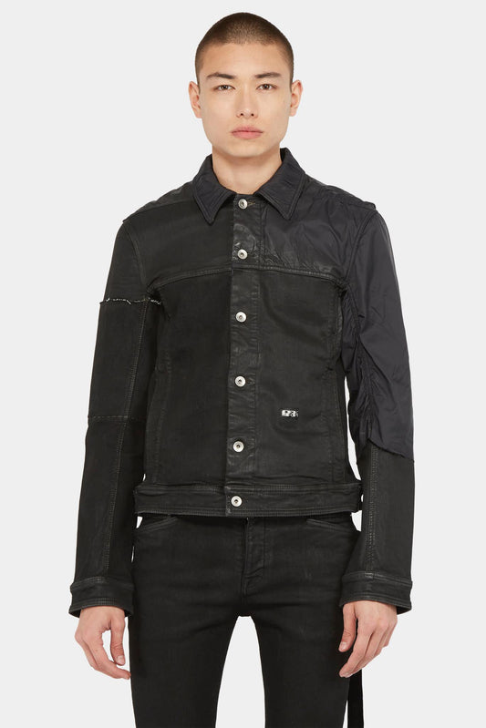 Black overlayed denim jacket
