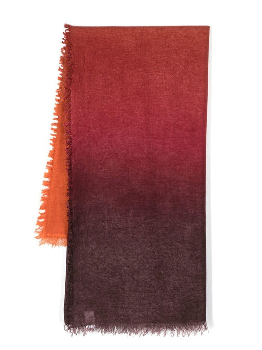 Faliero Sarti Orange "KIA" scarf with tie and dye effect