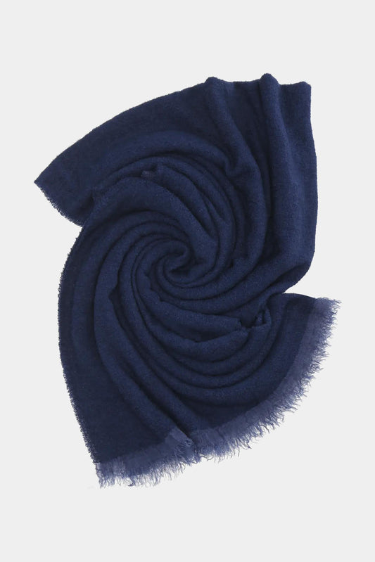 Faliero Sarti Echarpe "LOLLA" en cachemire mélangé bleu marine - LECLAIREUR