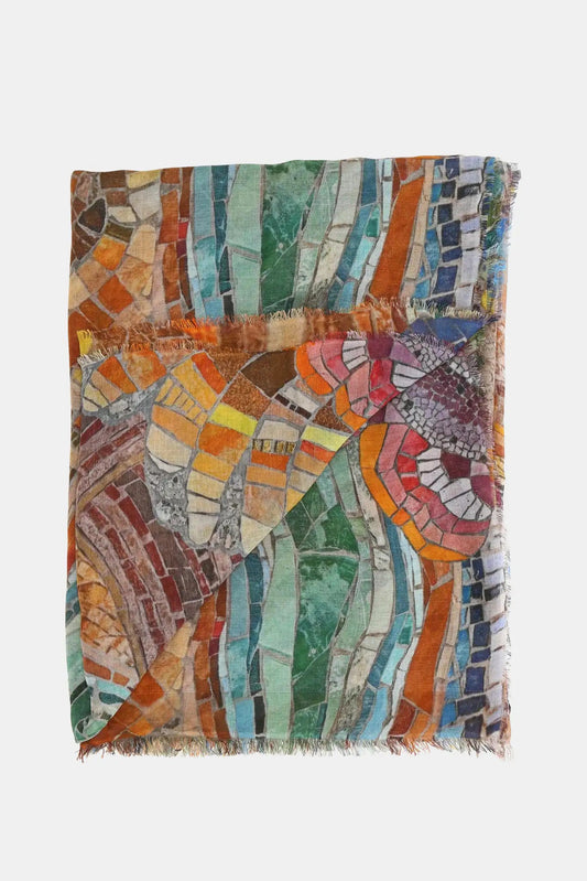 Faliero Sarti Scarf "Mosaico" in mixed rayon