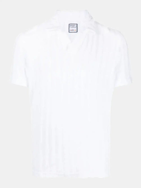 Fedeli Polo en coton blanc nervuré - LECLAIREUR